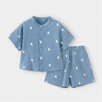 Fashion Kids Clothes Suit Summer Casual Organic Cotton Kids Tshirt + Shorts Toddler Baby Short Sleeve Outfits