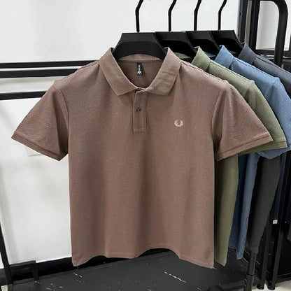 High quality men's heavyweight summer new cotton classic brand embroidered comfortable polo shirt breathable trendy short sleeve