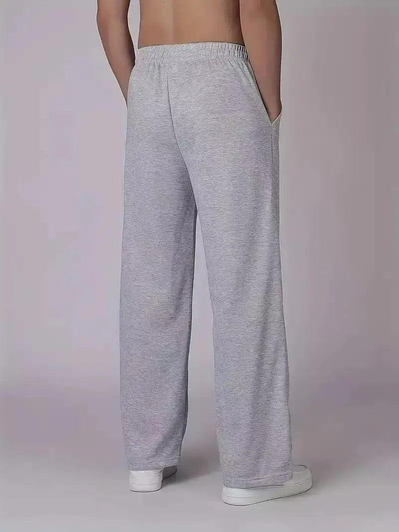 Hot sell Men's Solid Color Blend Sports Pants Elastic Waist Casual Loose Jogging Trousers for Daily Wear And Running