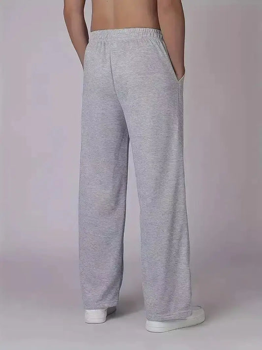 Hot sell Men's Solid Color Blend Sports Pants Elastic Waist Casual Loose Jogging Trousers for Daily Wear And Running