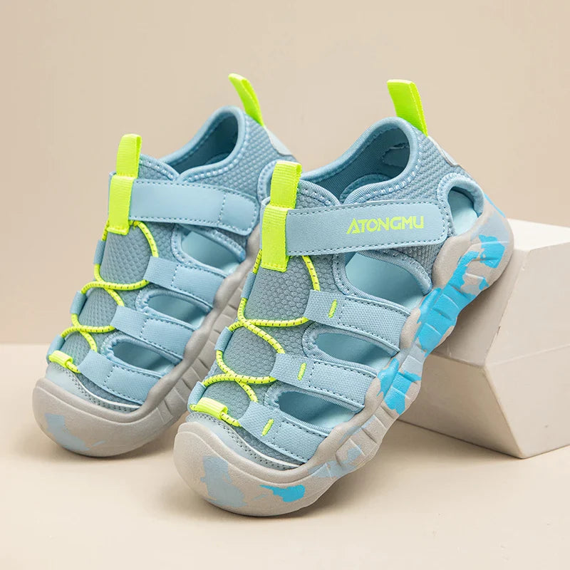 Children Casual Sandals for Boys Girls Sports Sandals New Summer Soft Beach Shoes Toes Capped Outdoor Play Cut-outs Breathable