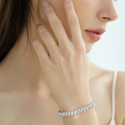4x8MM D Color Marquise Cut Moissanite Bracelet 100% 925 Sterling Silver For Women Wedding Party Fine Jewelry