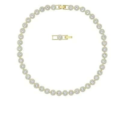 High Quality Women's Classic Happiness Diamond Round Crystal Necklace Set S925 Silver Gorgeous Una Angelic Series Jewelry Set