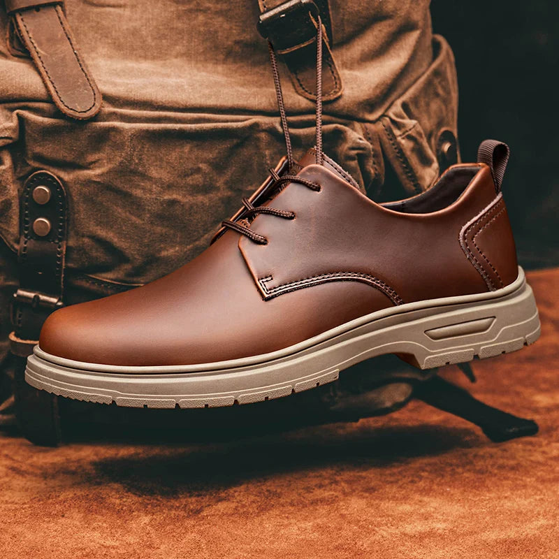 Handmade Men's Business Casual Shoes Comfortable Classic Lace-Up Work Shoes Fashionable Wedding Men's Footwear