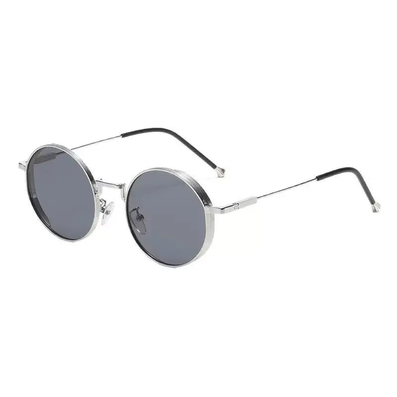 Personality Metal Round Myopia Sunglasses Driving Riding Outdoor UV400 Resistant Party Gatherings Eyeglasses 0 TO -4.0