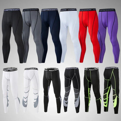 Men's Compression Pants for Running Cycling Basketball Soccer Elasticity Sweatpants Fitness Tights Legging Trousers Rash Guard