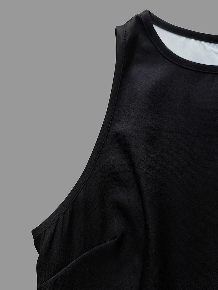 Skinny Sleeveless Flower Print Dress Women's Evening Dresses Elegant Sexy Outfit Black White Flowers Party Dress Robe