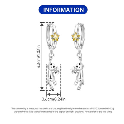 925 Sterling Silver Multi Layer Starry Tassel Drop Earrings Women Earrings Charm Trend Versatile Party Jewelry Gifts