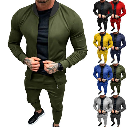 2025 Men's Fitness Sports Style Outdoor Casual Zipper Set In Stock