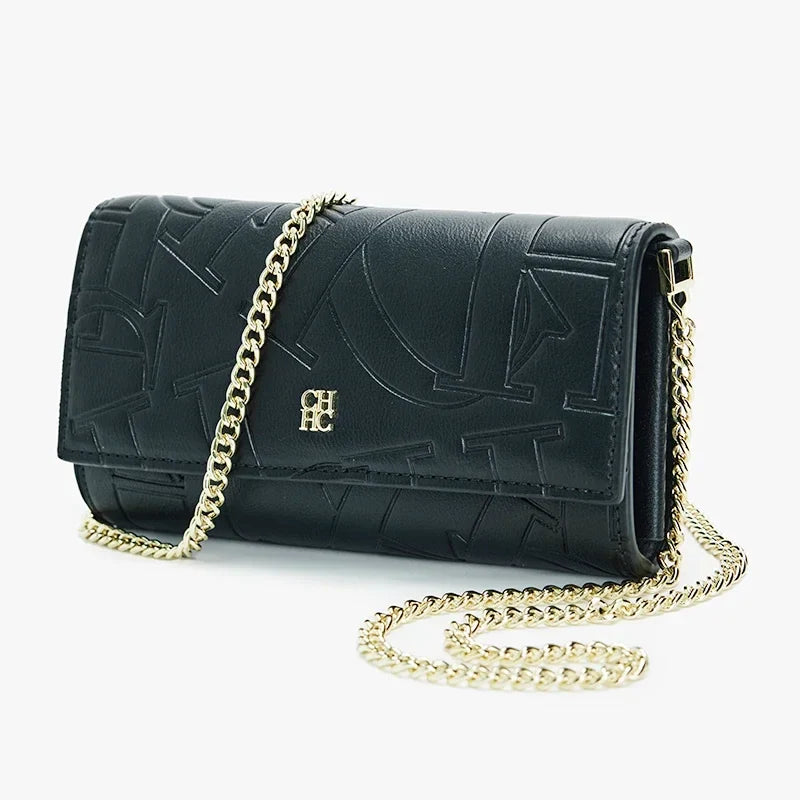 Bolsa de Ombro Feminina de Grife CH Elegante de Alta Qualidade com Estampa de Letras