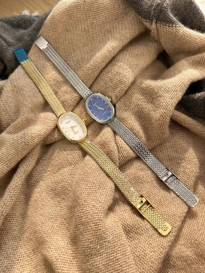 Luxury Oval Dial Rhinestone Watch New Brand Quartz Watch for Women Adjustable Stainless Steel Strap Wristwatches Wholesale Gift