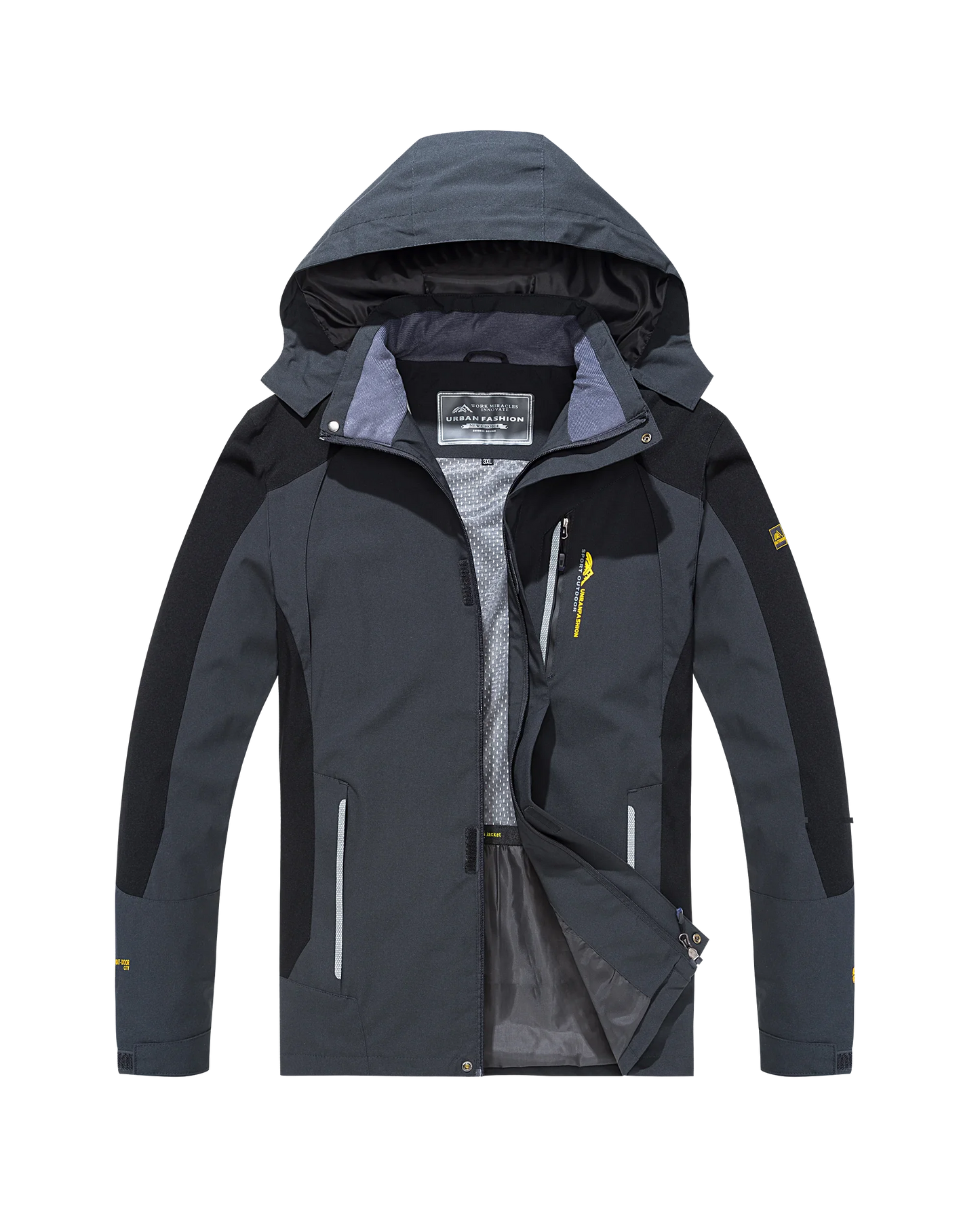 Jaqueta Masculina Impermeável de Caminhada Tamanho Grande Corta-Vento Quebra-Vento Acampamento Caça Corrida Trekking Pesca Casaco Masculino Exterior