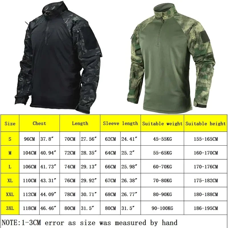 Tactical Uniform Milit Camo Suit Hunting Clothes Combat Shirts Camping Pants Men Workwear Suits Airsoft Paintball Sets