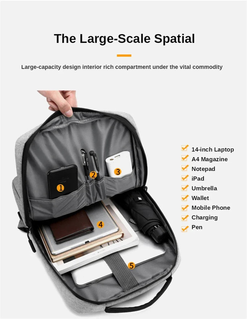 15.6 Inch Laptop Men Backpack Nylon Travel Male Laptop Backpack Usb Charging Computer School Backpacks Waterproof Bag for Men