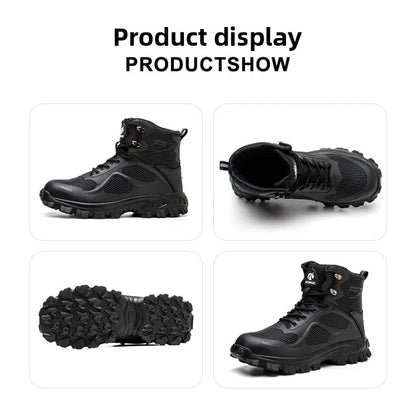 High Top Safety Shoes with Steel Toe Caps Anti-Smashing & Anti-Piercing Wear-Resistant Anti-Slip Labor Protection Footwear