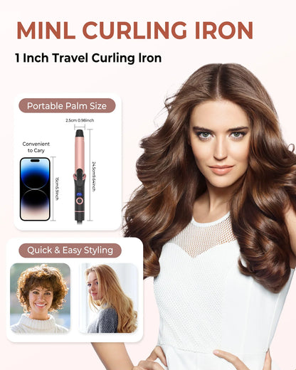 Ceramic Mini Hair Curler 25mm Travel Curling Iron Dual Voltage Curling Wand Small Hair iron Styler Curly Hair Products