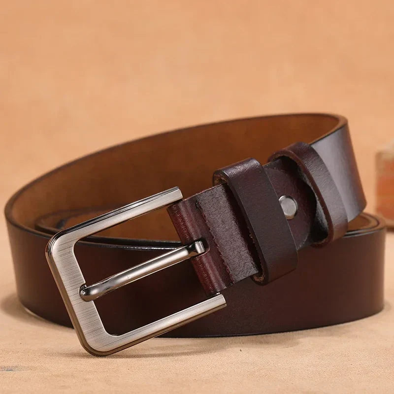 Men Genuine Leather Belts High Quality Pin Buckle Waist Straps Belt  for Men LONG Large 110 120 130 140 150 160 170cm Plus Size