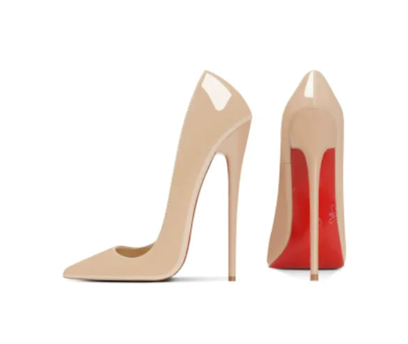 12cm pointed ultra-fine heel high heels sexy silver red powder lacquered leather plus size steel tube dance shoes