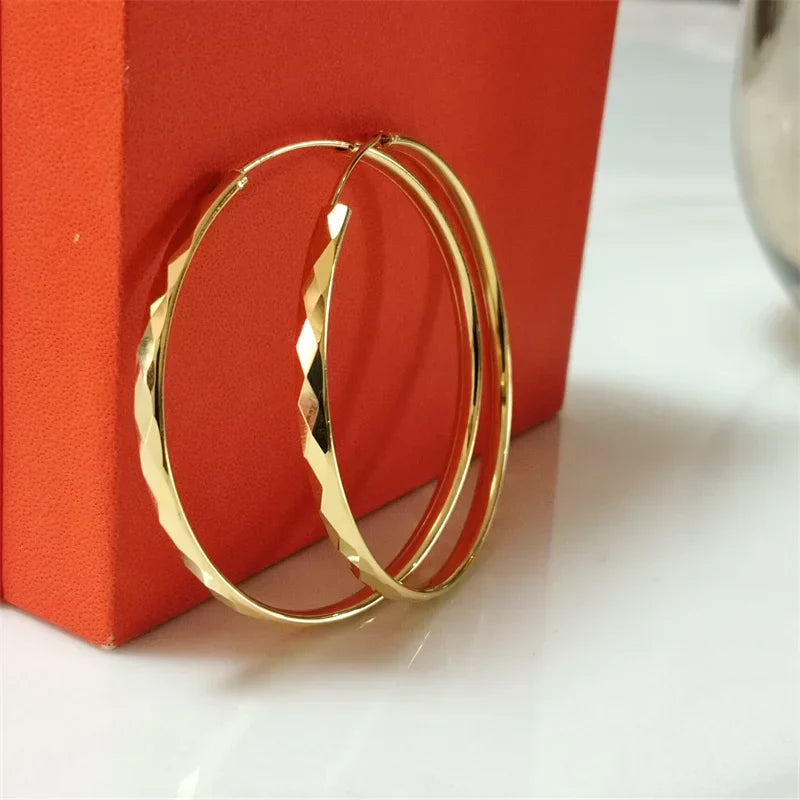 925 Sterling Silver Hoop Earrings For Women 18K Gold Plated Jewelry Dazzling Women's Hoops Earrings Christmas Gifts
