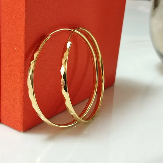 925 Sterling Silver Hoop Earrings For Women 18K Gold Plated Jewelry Dazzling Women's Hoops Earrings Christmas Gifts