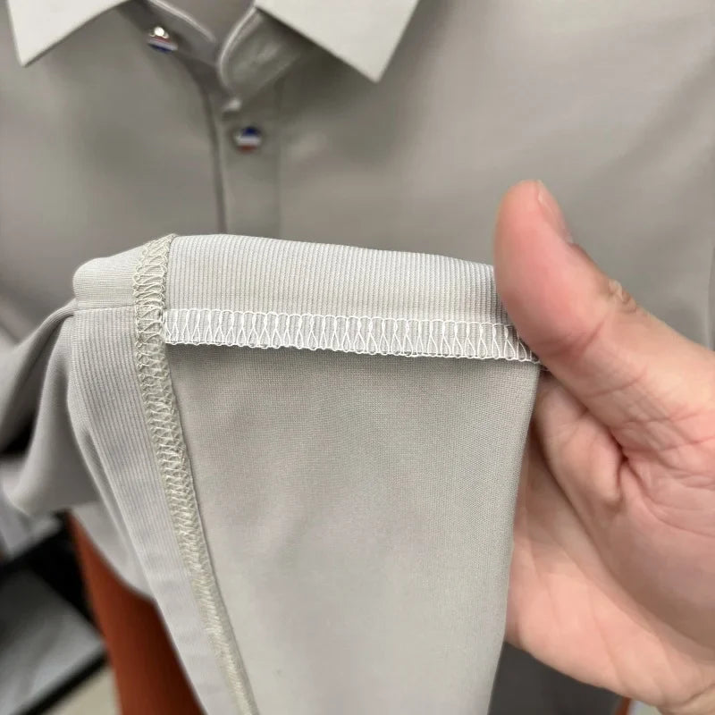 Hot Quality Man Short-Sleeved Polo Shirt Lapel Button Dog Embroidery Spring Casual Elegance T-Shirt Simple Business MensClothing