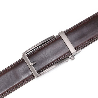 Click Belts for Men Luxury Brand Designer Fashion Automatic Buckle Genuine Leather Men's Belt Male Jeans Waist Strap Blue 3.5 cm