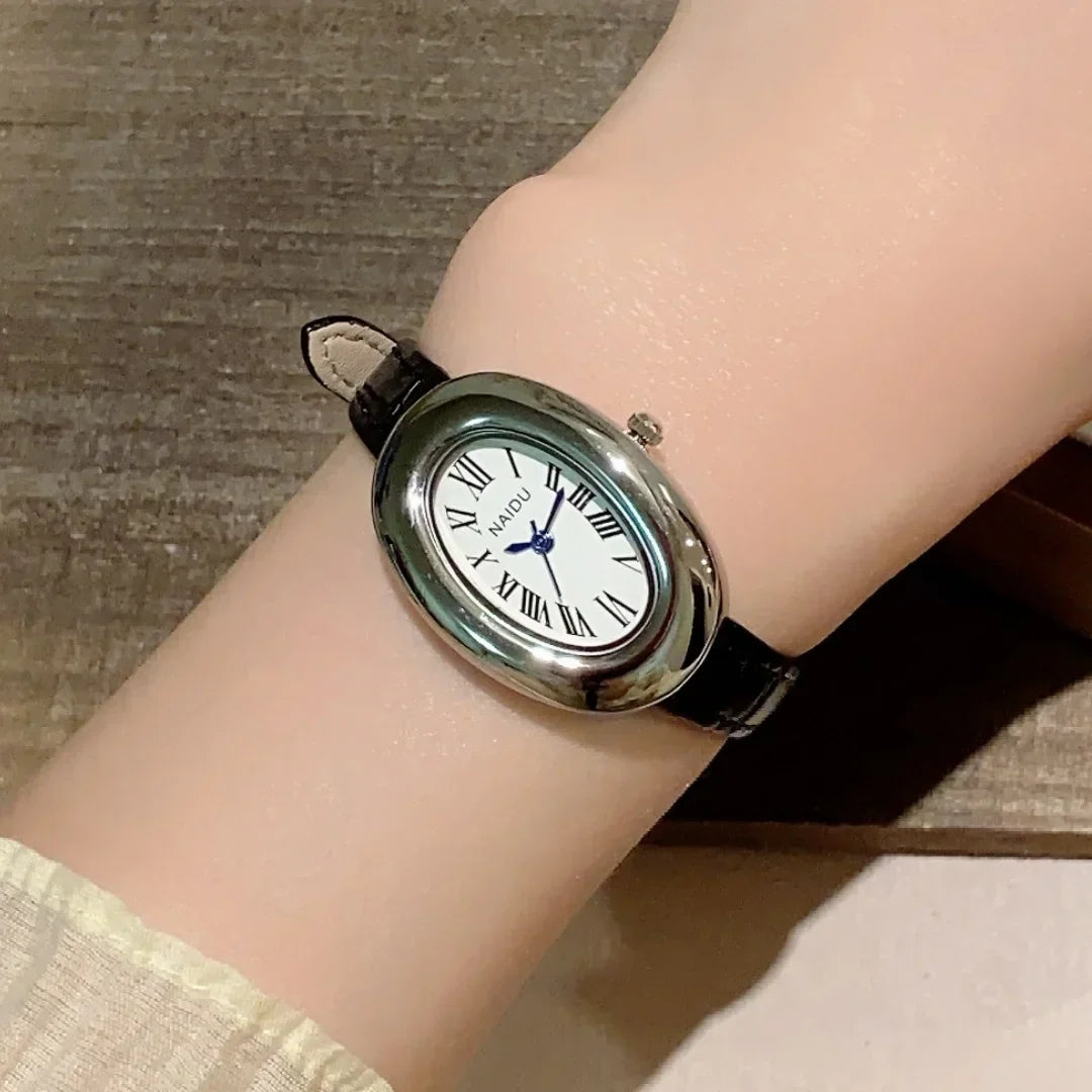Fashion Oval Dial Women's Watch Casual Leather Band Analog Quartz Watches Female Wristwatch Dropshipping Clock Reloj De Mujer
