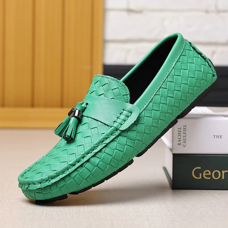 White Loafers Men Handmade PU Leather Loafers Shoes Slip on Casual Driving Flats Comfortable Moccasins Size 48 Men Shoes