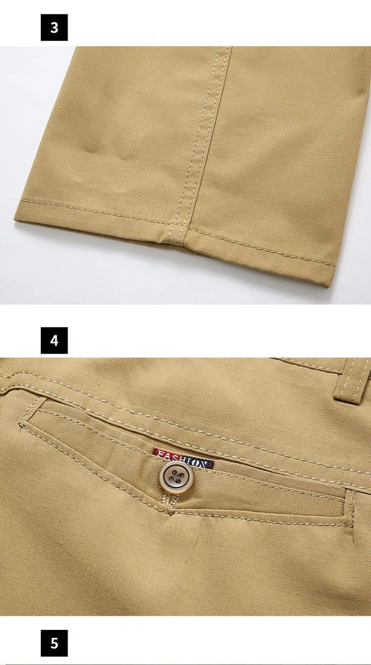 Professional Business Men's 100% Cotton Trousers Autumn Thick Summer Light Smart Office Style Quick-Drying Work Pants GOZBKF