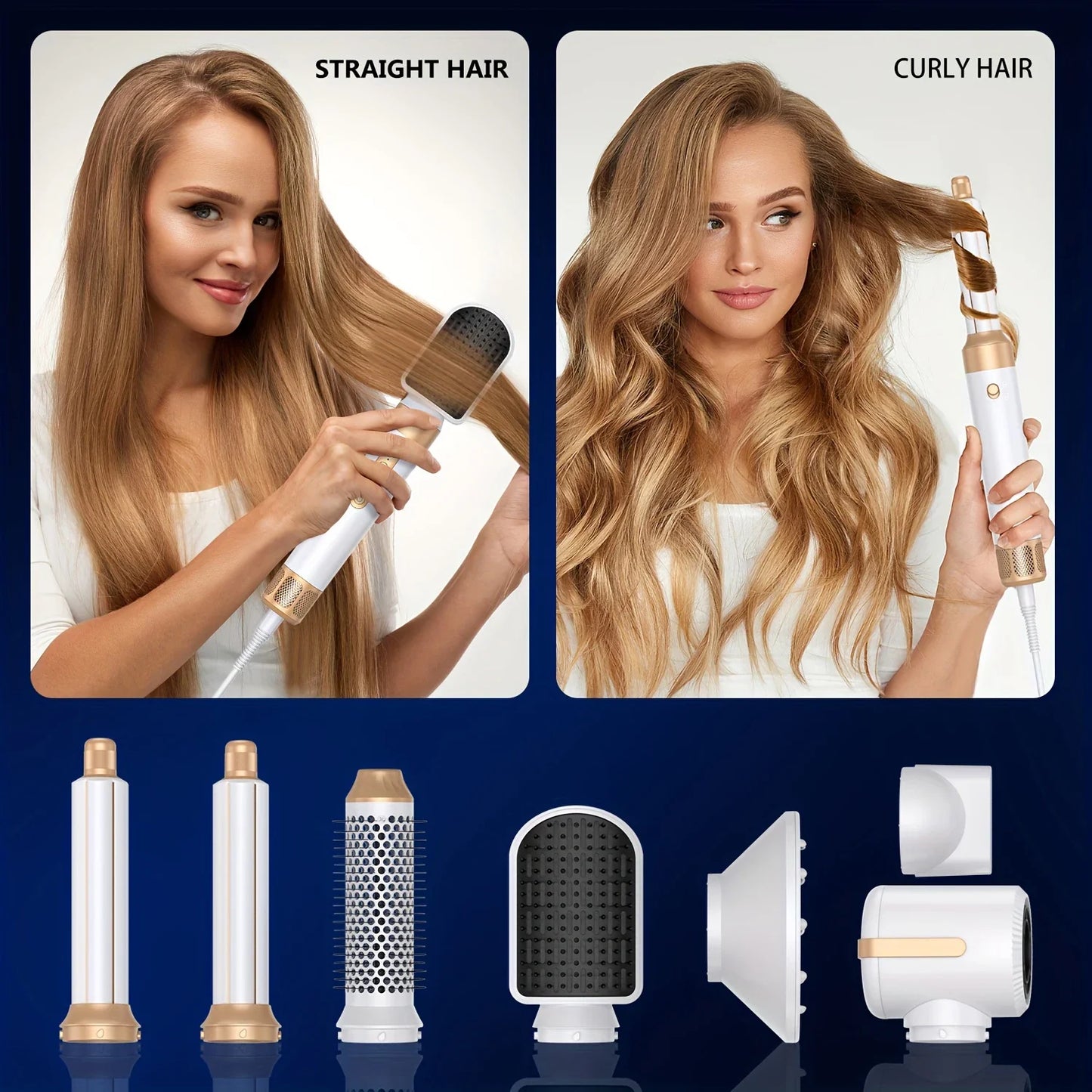 High Speed Hair Dryer Brush 7 In 1 Detachable Hair Styling Tools Ionic Blow Dryer Hot Air Brush Air Styling Curling Iron