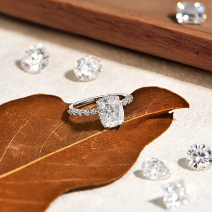 Cushion Cut 4CT Classic Moissanite Ring For Women S925 Silver 18k Gold Plated Engagement Wedding Jewelry Gifts to Her