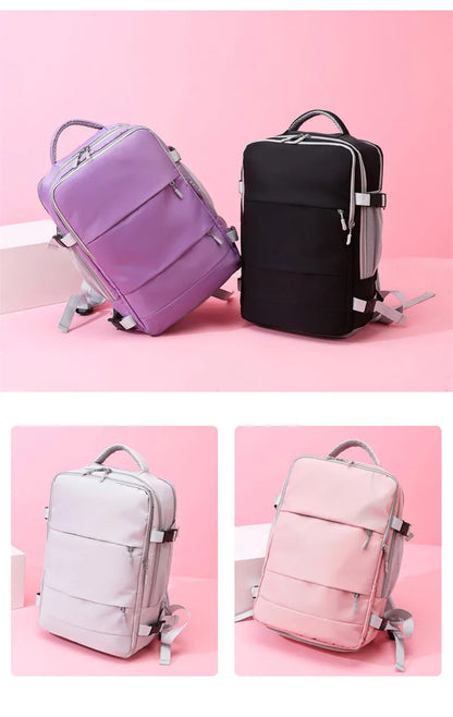 Travel Backpack Women Large Capacity Waterproof Anti-Theft Casual Daypack Bag with Luggage Strap & USB Charging Port Backpacks