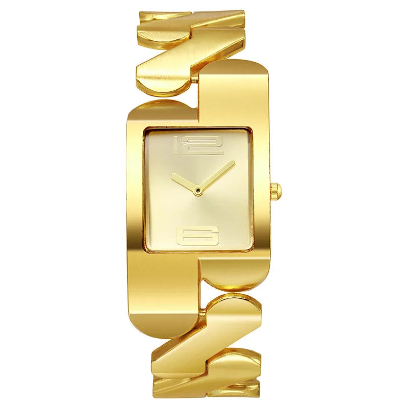 New Simple Square Arabic Digital Small Dial Steel Belt Quartz Watch