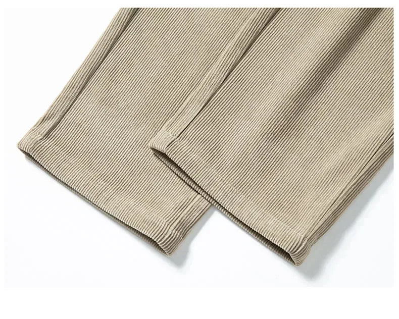 Men's Corduroy Straight Casual Pants Spring Autumn Business Leisure Fashion Trousers Regular Fit Male Pants Brand Clothes