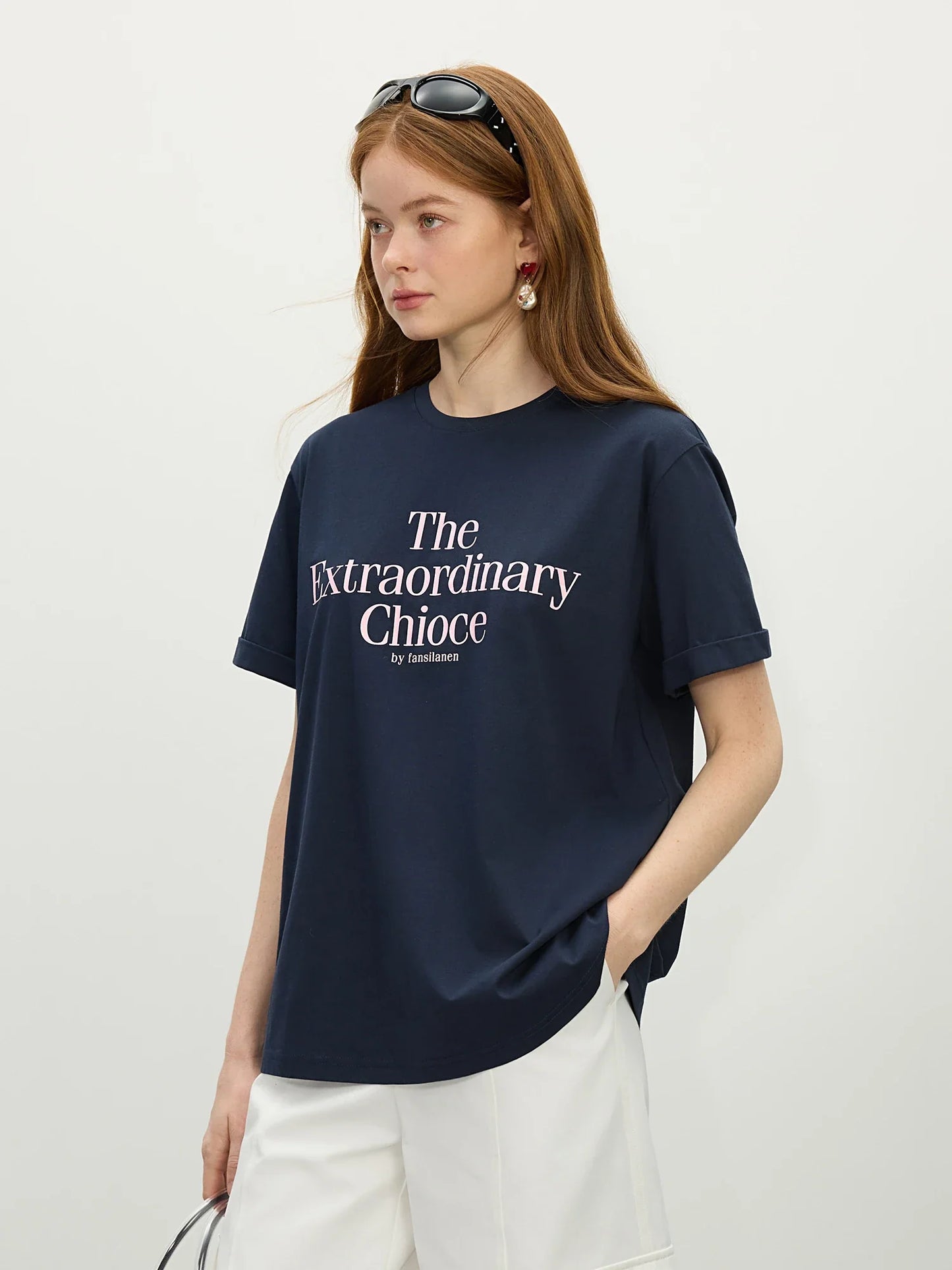 Round Neck Casual All-match Letter Short-sleeved T-shirt for Women 2025 Summer Vacation Season Fashionable Top 25FS12211