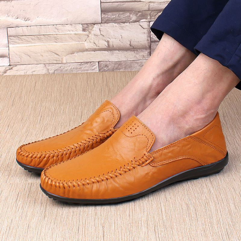 Genuine Leather Men Casual Shoes Luxury Brand Formal Men Loafers Moccasins Italian Breathable Slip on Male Boat Shoes Size 37-47