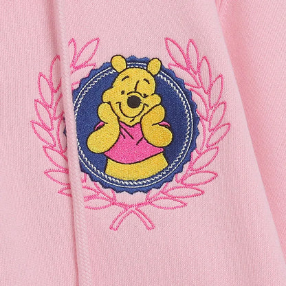 Cute Marie Cat Fleece Hooded Sweatshirt Winnie the Pooh Embroidery Zip Up Hoodies Jacket Women Casual Cartoon Jumper Top