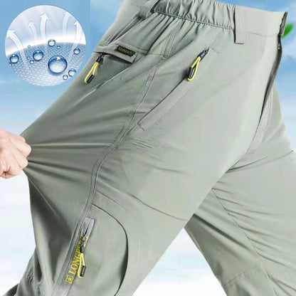 Lightweight Fishing Pants Stretch Waterproof Tactical Pants Men XL-5XL Summer Quick Dry Hiking Pants Men Zipper Pockets Trousers