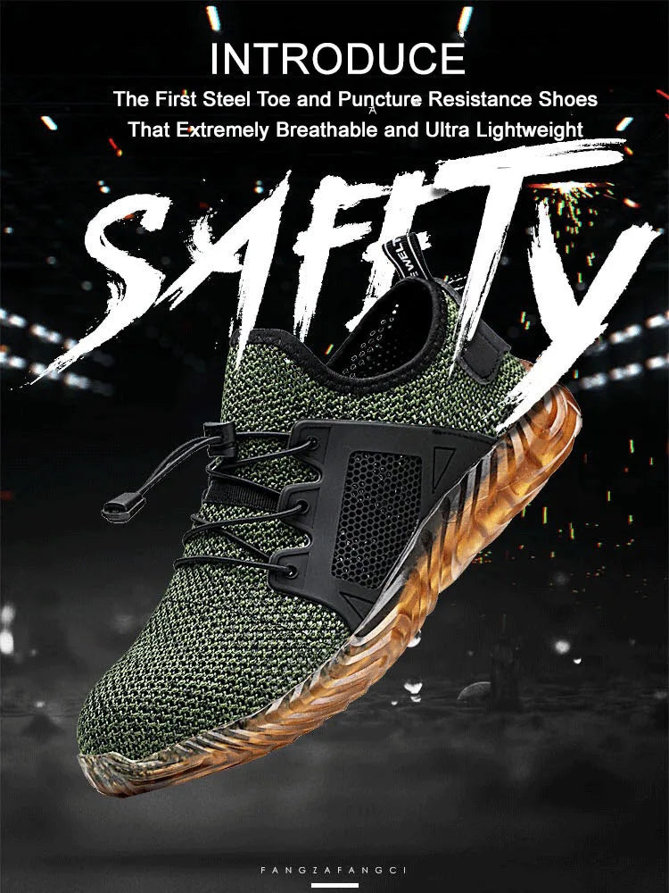 Summer Mesh Work Sneakers Lightweight Steel Toe Work Boots Indestructible Safety Shoe Breathable Construction Work Boot Footwear