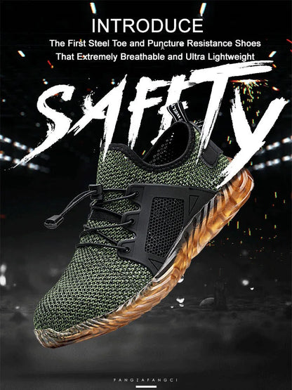 Summer Mesh Work Sneakers Lightweight Steel Toe Work Boots Indestructible Safety Shoe Breathable Construction Work Boot Footwear