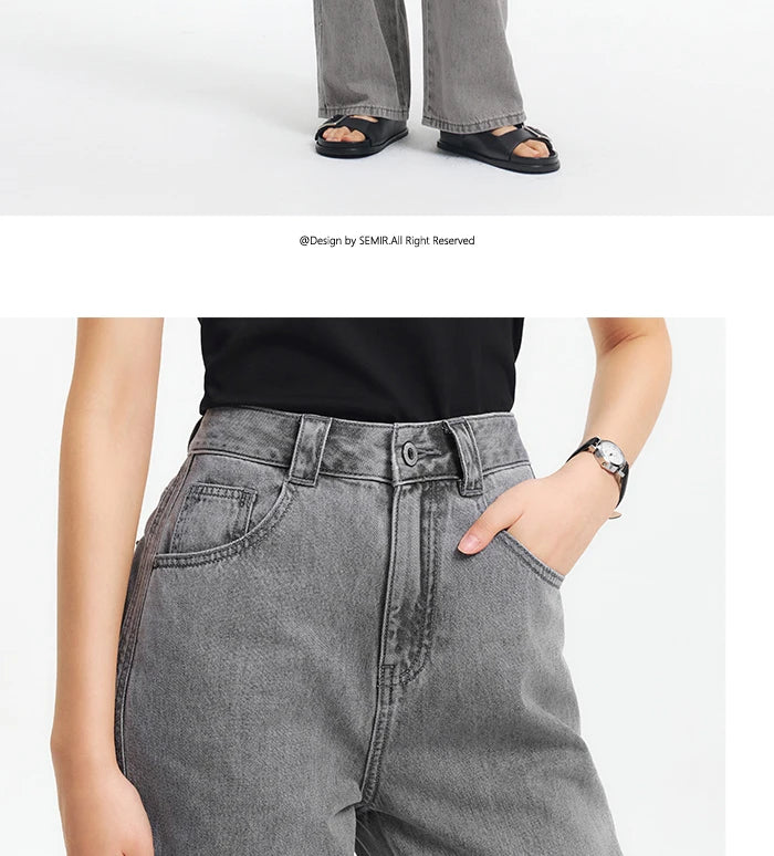 Semir Jeans Women Cool Feeling Wide Leg 2025 New Summer Leg-Lengthening Floor-Length Pants Trendy for Fashionable Style
