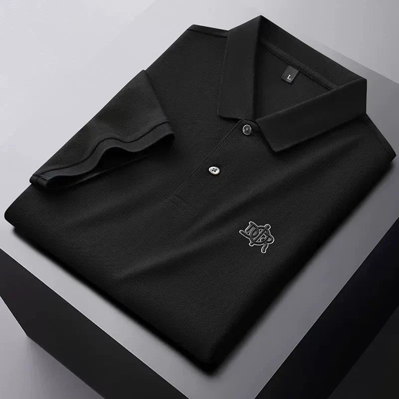 Designer brand 100%cotton short sleeve polo shirt summer trend letter embossed lapel top casual golf T-shirt business men's wear