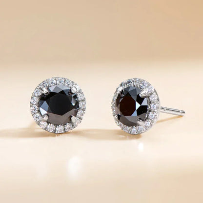 Luxury Real D Color 0.8CT 6mm Black Moissanite Stud Earrings For Women S925 Sterling Silver Diamond Earring Fine Jewelry