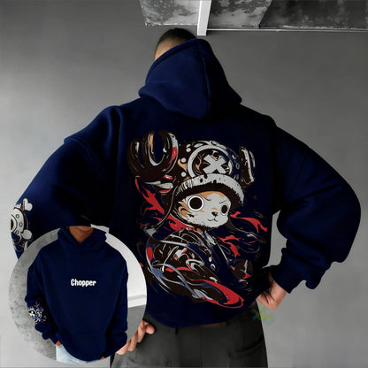 One Piece Chopper Anime Hoodie Men Women Autumn Winter New Oversized Casual Streetwear Cosplay Pullover Cotton Sweatshirt Y2k