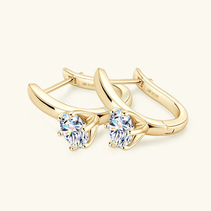 Real D Color 1CT 6.5mm Moissanite Hoop Earrings for Women S925 Silver Earring Small Ear Buckle Party Fine Jewelry Wholesale