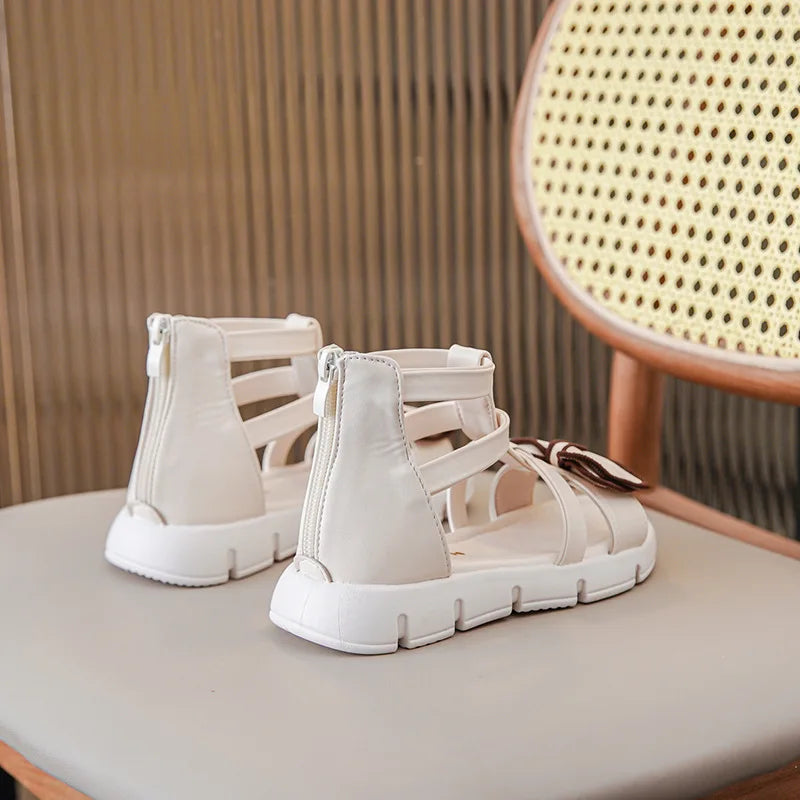 Girls Sandals Summer 2025 New Fashion Children Roman Shoes Middle and Large Children Soft Open Toe Little Girl Princess Shoes