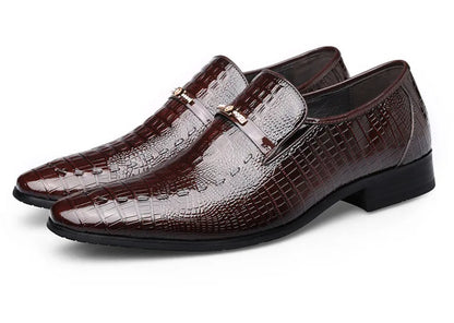 Classic Dress Shoes for Men Leather Shoes PU Crocodile Business Casual Formal Sneakers Plus Size Office Wedding Party Oxfords