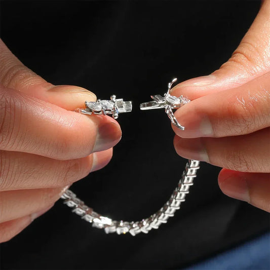 0.5carat Marquise Cut Moissanite Tennis Bracelets for Women Men  925 Silver Plated 18k Gold Lab Diamond Bangle with Certificate