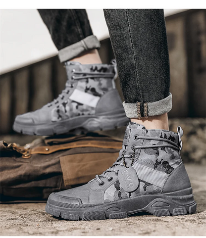 Military Boots Men Women Camouflage Khaki Black High-top Industrial Anti Skid Tactic Mechanic Work Climb Sports Sneaker