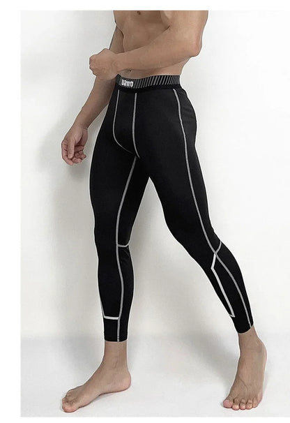 Men Sports Compression Tight Leggings Muscle Training Workout Bottoms Trousers Jogging Dry Yoga Pants Workout Tracksuit